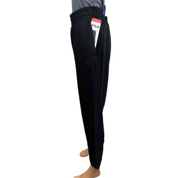 FILA Womens Medium Black French Terry Jogger Pants Sweatpants Athletic Track New - Picture 4 of 9